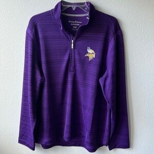 NWT, NFL, Minnesota Vikings, Tommy Bahama size medium purple pull over